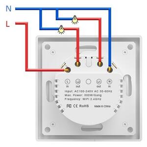Immax NEO 07550L - Vypínač 2-tlačítkový SMART 230V