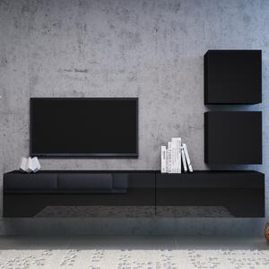 TV komoda VIVO VI 2 120 cm, černá vysoký lesk