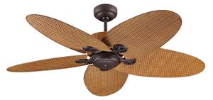 Stropní ventilátor Fijian II, hnědý, Ø 132 cm, tichý – Beacon Beacon Lighting, Fijian II, Hnědá / Rezavá, Obývací pokoj, Plast