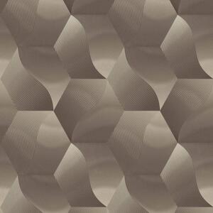 Vliesové tapety na zeď 10169-30, rozměr 10,05 m x 0,53 m, 3D geometrický vzor zlatohnědý metalický třpyt, Erismann