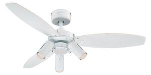 Ventilátor s osvětlením Jet Plus, 3-křídlý, bílý/dřevěný, Westinghouse Westinghouse, Jet Plus, Bílá, Obývací pokoj, Dřevo, Industriální design