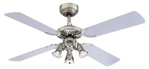 Ventilátor Princess Euro, 3 lopatky, stříbrný/grafitový – Westinghouse Westinghouse, Princess Euro, Šedá, Obývací pokoj, Dřevo