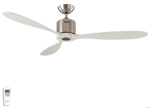 Stropní ventilátor AEROPLAN ECO, chrom/bílá, Ø 132 cm, tichý CasaFan, Aeroplan Eco, Bílá, Obývací pokoj, Dřevo, Moderní