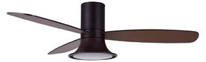 Stropní ventilátor Flusso se světlem, bronzová barva, tichý, model Beacon Beacon Lighting, Flusso, stmívatelné, Bronzová / starobylá mosaz, Obývací pokoj, Dřevo, Moderní