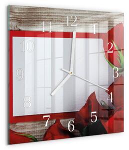 Skleněné hodiny Růže zskb-30x30-00086147