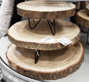 DekorStyle Dřevěný stojan na 3 nohách Bordos 40 cm hnědý