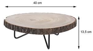 DekorStyle Dřevěný stojan na 3 nohách Bordos 40 cm hnědý