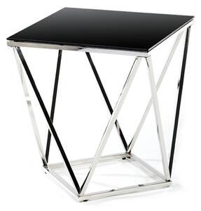 DekorStyle Odkládací stolek Diamanta Silver Black 50 cm
