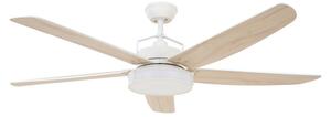 Stropní ventilátor Louisville se světlem, bílý, tichý – Beacon Beacon Lighting, Louisville, stmívatelné, Dřevo, Obývací pokoj, Dřevo