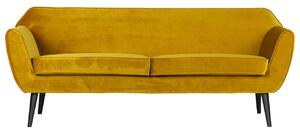 Hoorns Okrově žlutá sametová dvoumístná pohovka Sanba 187 cm