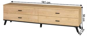 TV stolek/skříňka typ 6 Siralla (dub lefkas + černá). 1016686