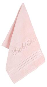 Bellatex Froté ručník kolekce Linie s výšivkou Babička růžový 50x100 cm