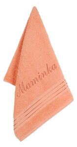 BELLATEX Froté ručník kolekce Linie s výšivkou Maminka lososová 50x100 cm