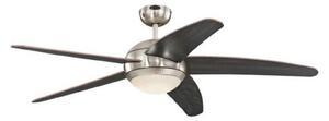 Stropní ventilátor Bendan LED, chrom/dřevo, tichý – Westinghouse Westinghouse, Bendan, stmívatelné, Dřevo, Obývací pokoj, Dřevo, Moderní