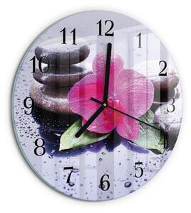 Skleněné nástěnné hodiny Orchidej zsoc-fi30-00178091