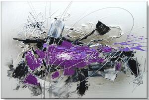 Ručně malovaný abstraktní obraz fialový sen
