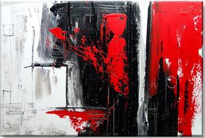 Ručně malovaný abstraktní obraz červeno - černá moderna