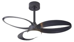 Stropní ventilátor Infinity LED, černý, DC, tichý, CCT – Mantra Mantra Iluminación, Infinity, stmívatelné, Černá, Obývací pokoj, Plast, Moderní