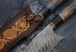 Prémiový kuchyňský nůž Kiritsuke PEDWIFE 7.9" XITUO 73 vrstev damaškové oceli