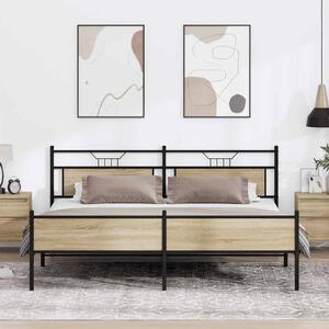 Kovový rám postele bez matrace dub sonoma 193 x 201 cm 3325127