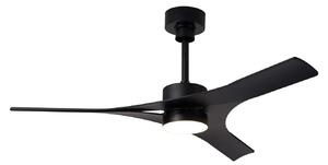 Thajský stropní ventilátor s LED osvětlením, černý, tichý provoz na Mantra Iluminación, Thai, stmívatelné, Černá, Obývací pokoj, Plast, Moderní