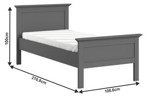 Jednolůžková postel 90 cm Phung (šedá). 1016751