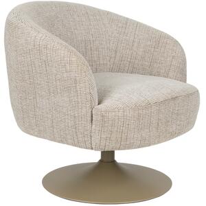 White Label Béžové čalouněné otočné křeslo WLL RENATE