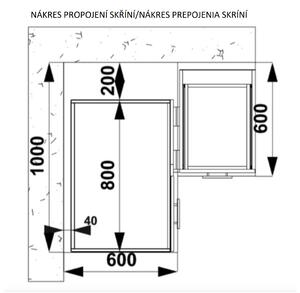 Spodní skříňka POLAR II dub sonoma/bílá, 80 (100) cm