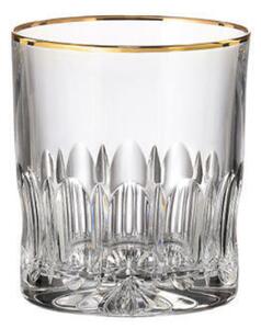 Bohemia Crystal Ručně broušené sklenice na whisky Daisy Line Gold 300m