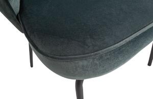 Hoorns Ocelově modrá sametová jídelní židle Twilight