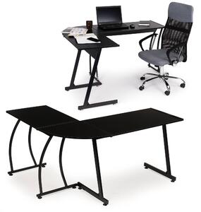 ModernHOME Kancelářský rohový herní stůl LOFT školní stůl černý