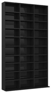 CD skříňka černá vysoký lesk 102x16x177,5 cm kompozitní dřevo