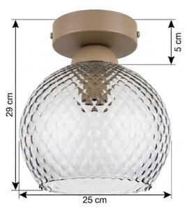 BRILAGI - LED Stropní svítidlo R GLASS 1xE27/60W/230V pr. 25 cm béžová/kouř šedá