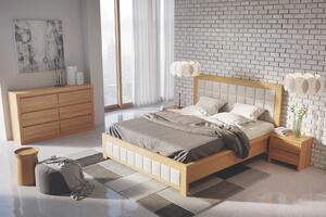 Drewmax dubová ložnice s čalouněnou postelí Dub VIP