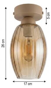 BRILAGI -LED Stropní svítidlo R GLASS 1xE27/60W/230V pr. 17cm béžová/kouř béžová