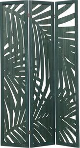 Hoorns Zelený dřevěný paravan Isla s palmovým vzorem