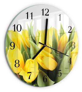 Skleněné nástěnné hodiny Tulipánové květy zsoc-fi30-00173528