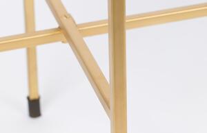 White Label Bílý terrazzo odkládací stolek WLL Mario 50 cm