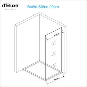 D‘Eluxe Sprchový kout čtvercový CORNER CR95A 80x80x195cm, otočné dveře, čiré sklo, EasyClean, 6mm