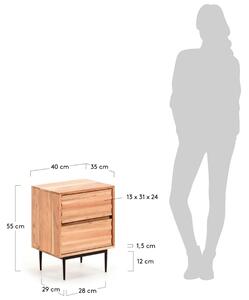 Akátový noční stolek Kave Home Delsie 40 x 35 cm