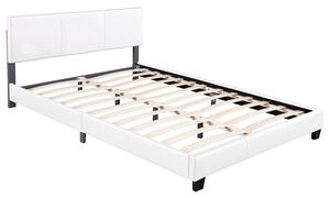 FurniGO Čalouněná postel Bolonia 160x200 cm - bílá