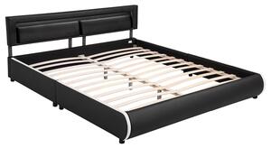 Čalouněná postel Murcia 180 x 200 cm - černá
