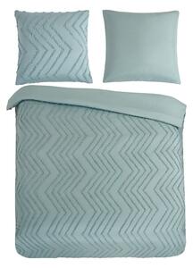 Světle zelené prodloužené povlečení na dvoulůžko z mikrovlákna 200x220 cm Pure Zigzag – Good Morning