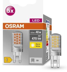 5 ks speciální LED žárovka G9 4,2 W, teplá bílá