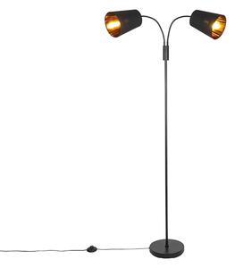 Moderní stojací lampa černá 2-světlo - Carmen