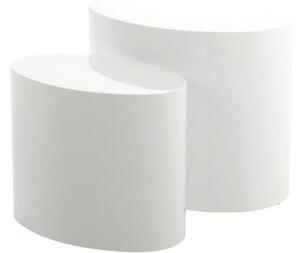 Scandi Bílý set konferenčních stolků Alida 40/48 x 24,5/33 cm