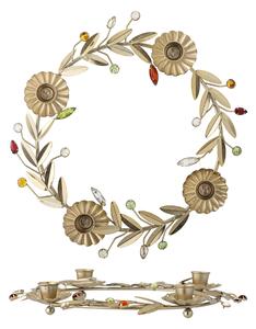 Kovový adventní svícen Shankar Gold Medium