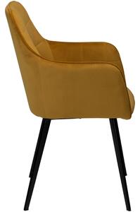 ​​​​​Dan-Form Žlutá sametová jídelní židle DAN-FORM Embrace s područkami