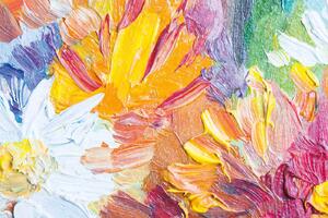 DIMEX | Vliesová fototapeta Olejomalba květy MS-5-2014 | 375 x 250 cm| žlutá, oranžová, růžová