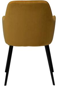 ​​​​​Dan-Form Žlutá sametová jídelní židle DAN-FORM Embrace s područkami